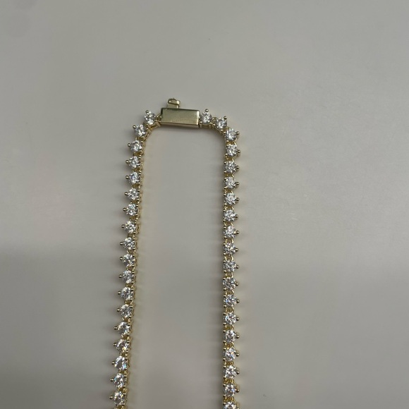 NWT Melinda Maria Gold “Not Your Basic Graduated Tennis Necklace” - Picture 5 of 11